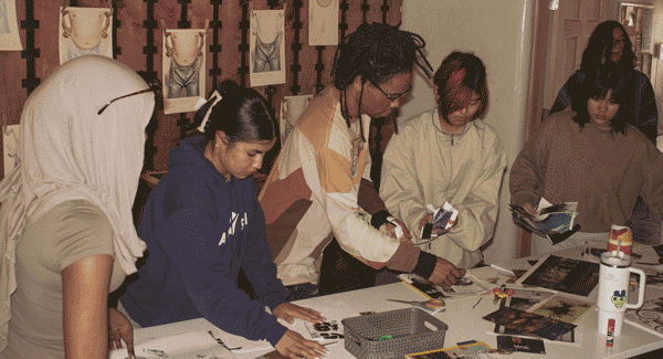 UWC students collaging